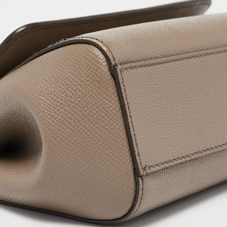 Pre Owned Dolce & Gabbana Brown Leather Small Miss Sicily Top Handle Bag