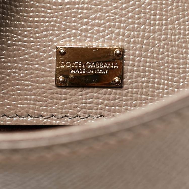 Pre Owned Dolce & Gabbana Brown Leather Small Miss Sicily Top Handle Bag
