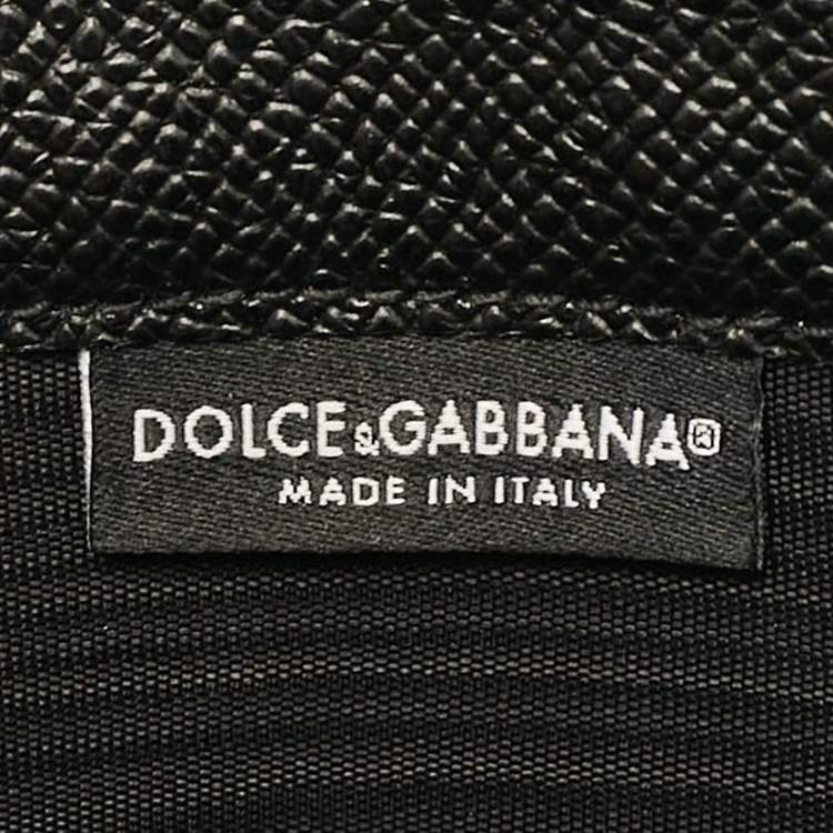 Pre Owned Dolce & Gabbana White/Black Polka Dot Print Leather Miss Sicily Von Embellished Wallet on Chain