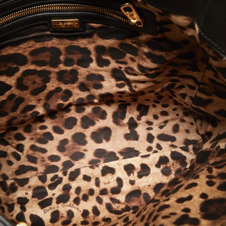 Pre Owned Dolce & Gabbana Black Quilted Leather Chain Shopper Tote