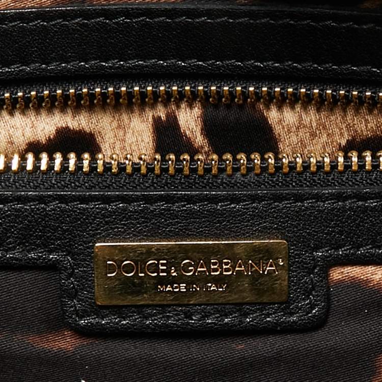 Pre Owned Dolce & Gabbana Black Quilted Leather Chain Shopper Tote