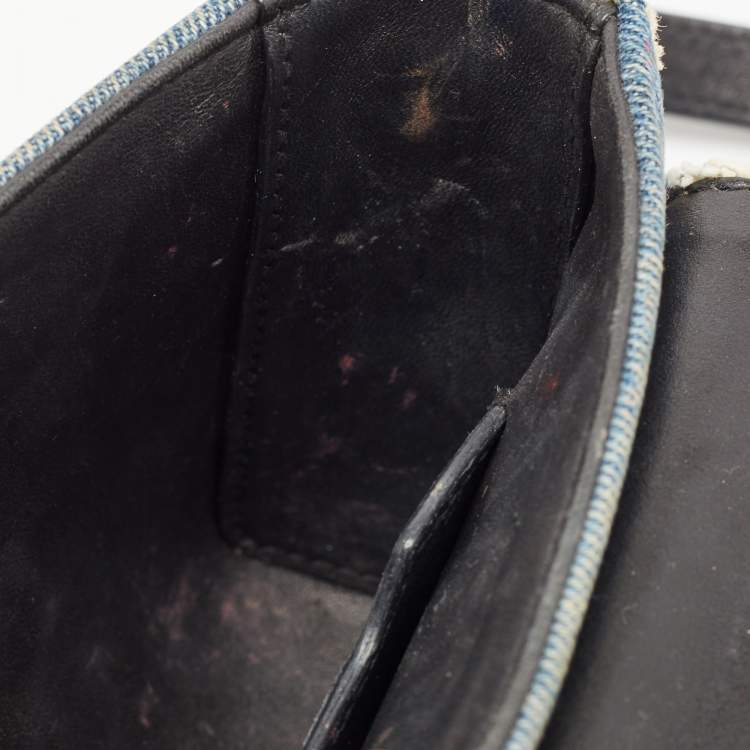 Pre Owned Dolce & Gabbana Blue Denim Mini Embellished Lucia Shoulder Bag