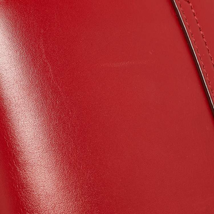 Pre Owned Dolce & Gabbana Red Leather Lucia Bee Shoulder Bag 
