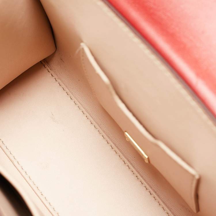 Pre Owned Dolce & Gabbana Red Leather Lucia Bee Shoulder Bag 