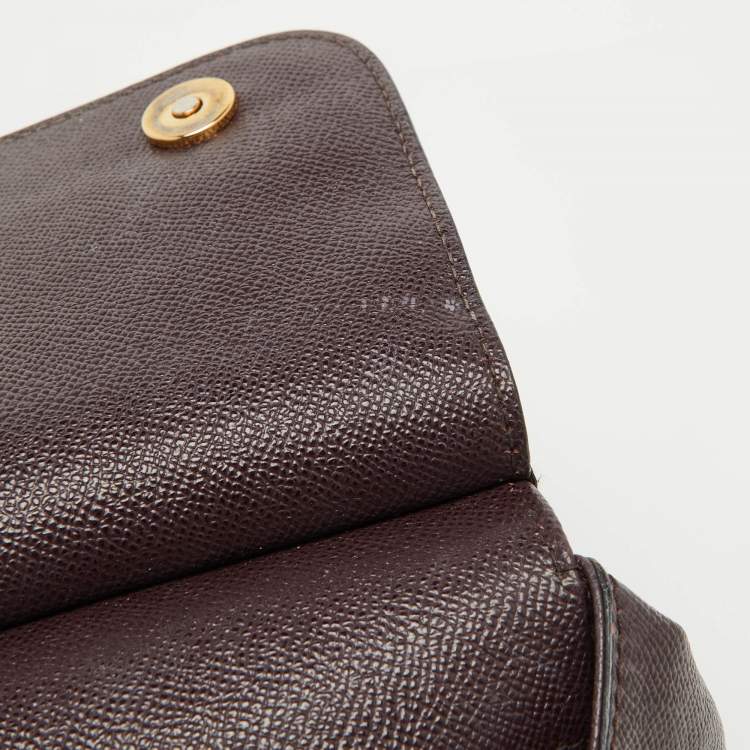 Pre Owned Dolce & Gabbana Dark Purple Leather Medium Miss Sicily Top Handle Bag