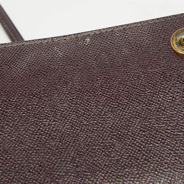 Pre Owned Dolce & Gabbana Dark Purple Leather Medium Miss Sicily Top Handle Bag