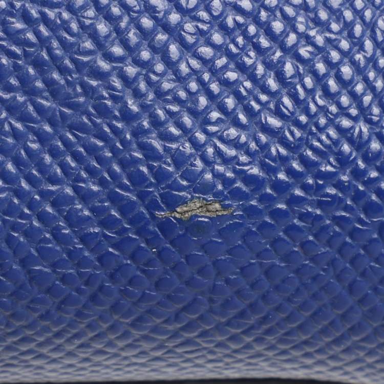 Pre Owned Dolce & Gabbana Blue Leather Medium Miss Sicily Top Handle Bag