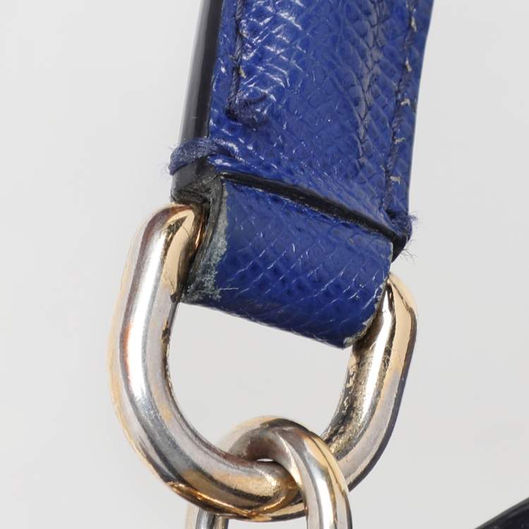 Pre Owned Dolce & Gabbana Blue Leather Medium Miss Sicily Top Handle Bag