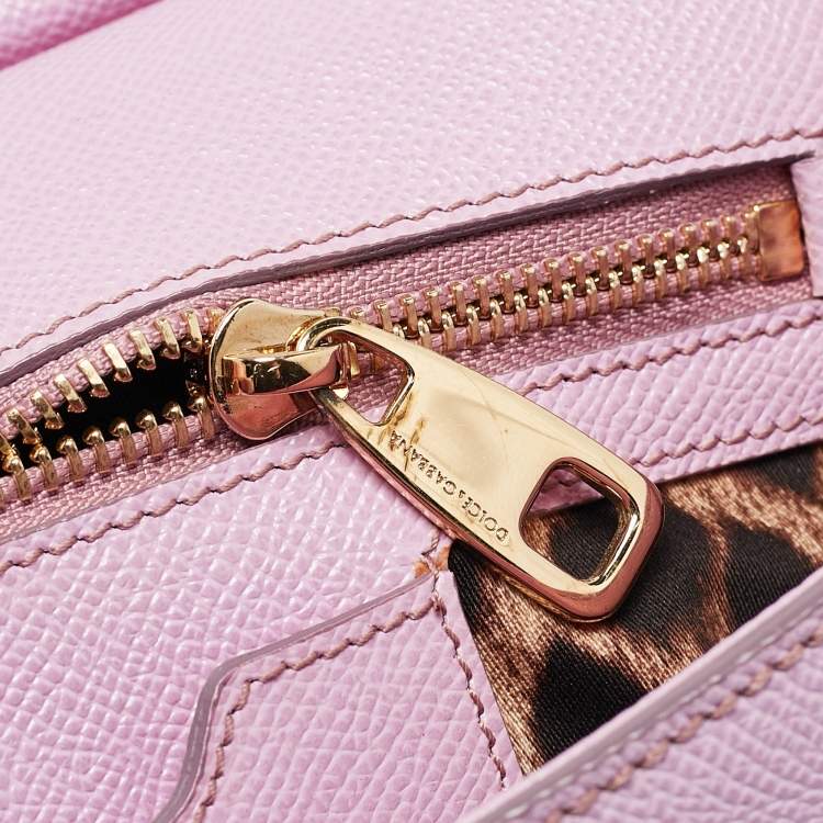 Pre Owned Dolce & Gabbana Lilac Leather Medium Miss Sicily Top Handle Bag