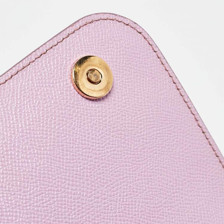 Pre Owned Dolce & Gabbana Lilac Leather Medium Miss Sicily Top Handle Bag