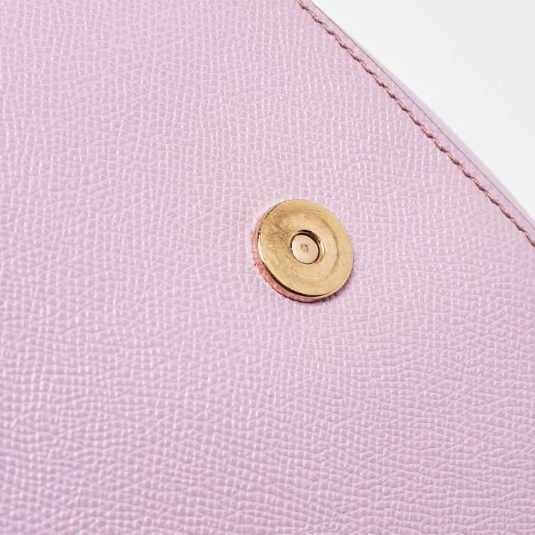 Pre Owned Dolce & Gabbana Lilac Leather Medium Miss Sicily Top Handle Bag