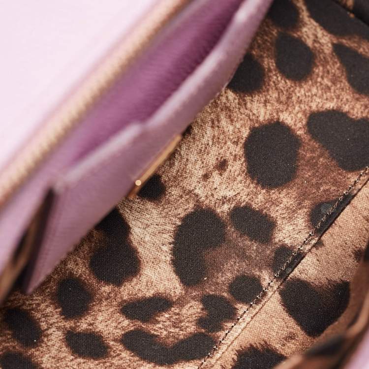 Pre Owned Dolce & Gabbana Lilac Leather Medium Miss Sicily Top Handle Bag