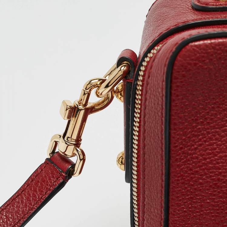 Pre Owned Dolce & Gabbana Red Leather Rosaria Box Top Handle Bag
