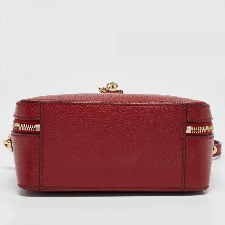 Pre Owned Dolce & Gabbana Red Leather Rosaria Box Top Handle Bag