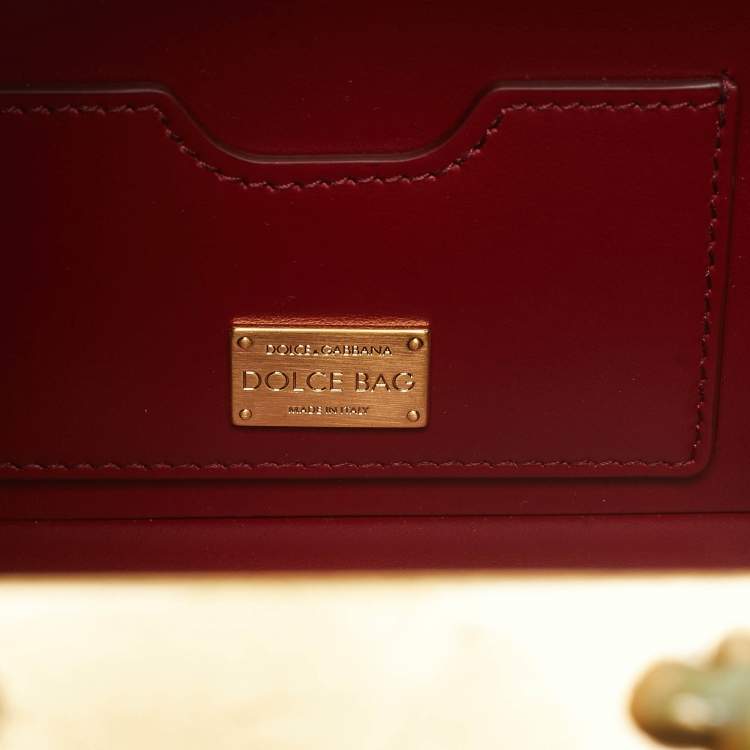 Pre Owned Dolce & Gabbana Gold Acrylic and Wood Leaf Dolce Box Bag