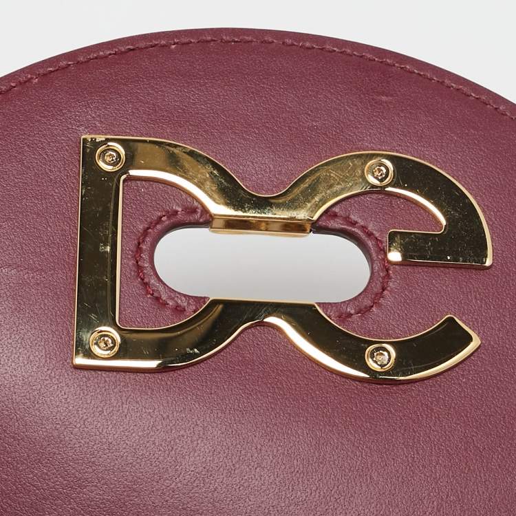 Pre Owned Dolce & Gabbana Burgundy Leather Wifi Shoulder Bag