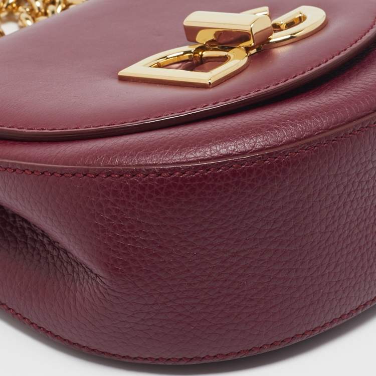 Pre Owned Dolce & Gabbana Burgundy Leather Wifi Shoulder Bag