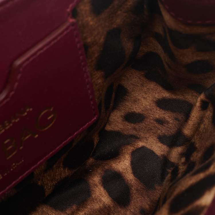 Pre Owned Dolce & Gabbana Burgundy Leather Wifi Shoulder Bag