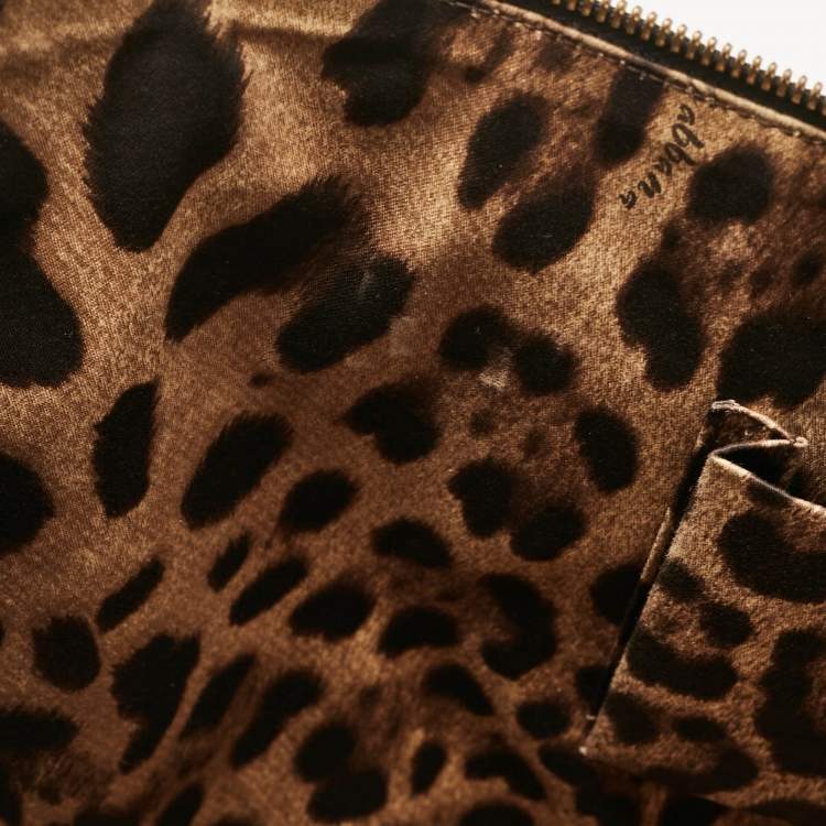 Pre Owned Dolce & Gabbana Black Patent Leather Miss Escape Zip Tote