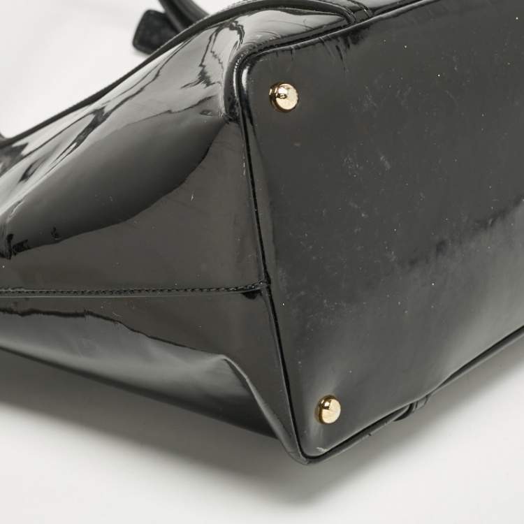 Pre Owned Dolce & Gabbana Black Patent Leather Miss Escape Zip Tote