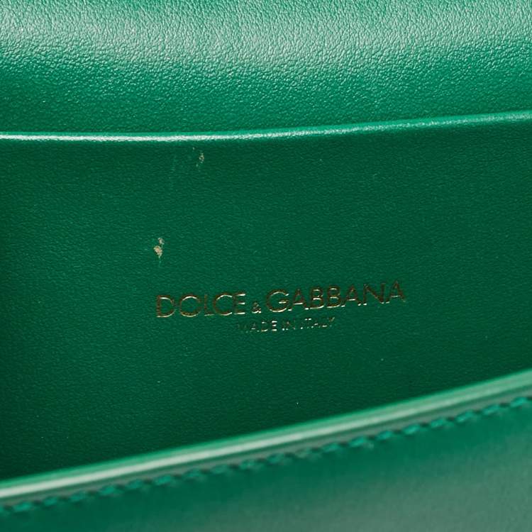 Pre Owned Dolce & Gabbana Green Leather Devotion Belt Bag