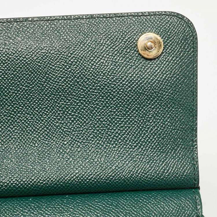 Pre Owned Dolce & Gabbana Green Leather Small Miss Sicily Top Handle Bag
