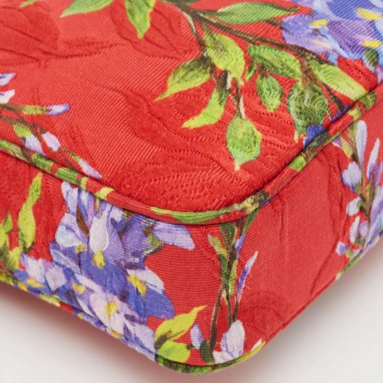 Pre Owned Dolce & Gabbana Multicolor Floral Print Fabric Miss Glam Chain Shoulder Bag