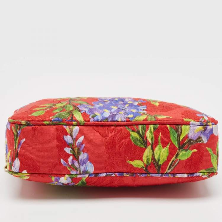 Pre Owned Dolce & Gabbana Multicolor Floral Print Fabric Miss Glam Chain Shoulder Bag