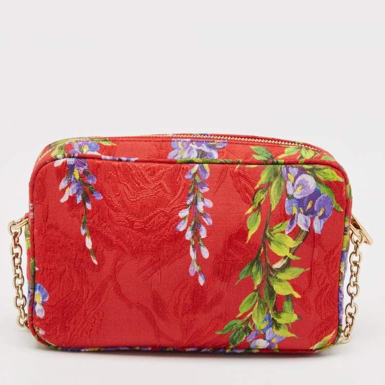 Pre Owned Dolce & Gabbana Multicolor Floral Print Fabric Miss Glam Chain Shoulder Bag