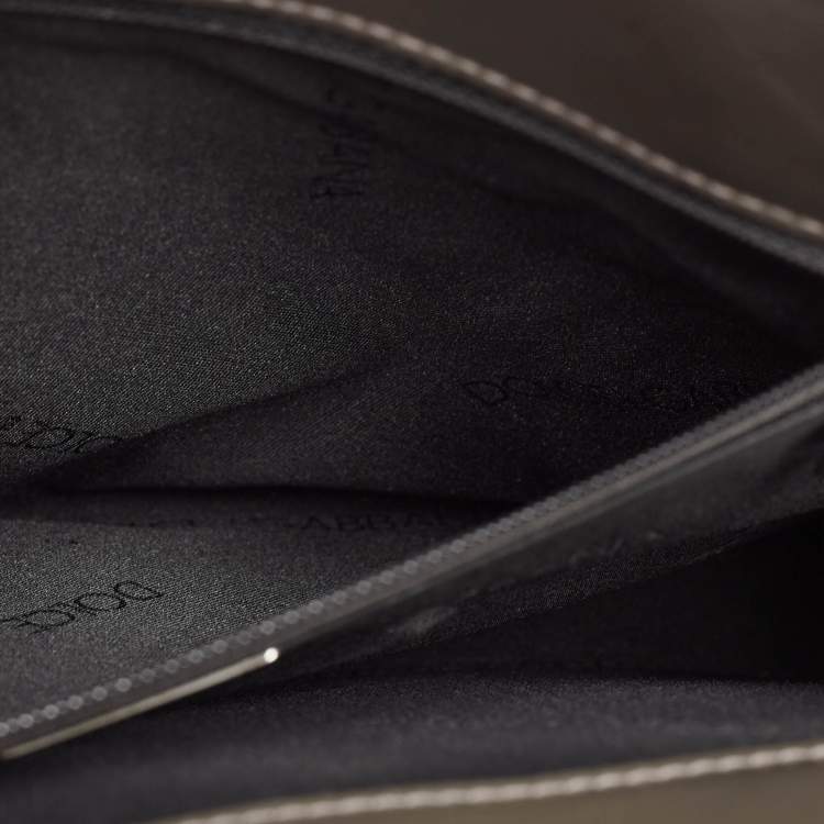 Pre Owned Dolce & Gabbana Grey Patent Leather DG Shoulder Bag