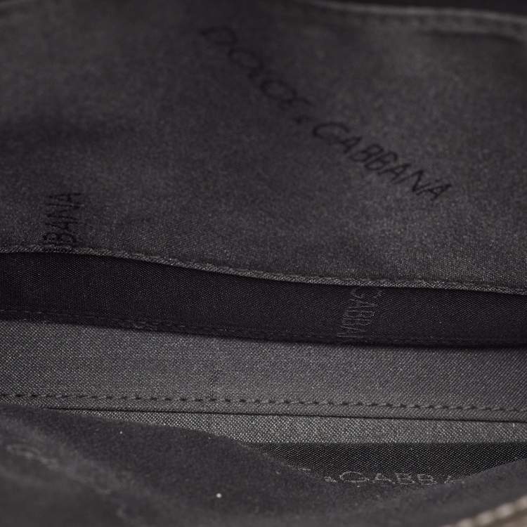 Pre Owned Dolce & Gabbana Grey Patent Leather DG Shoulder Bag