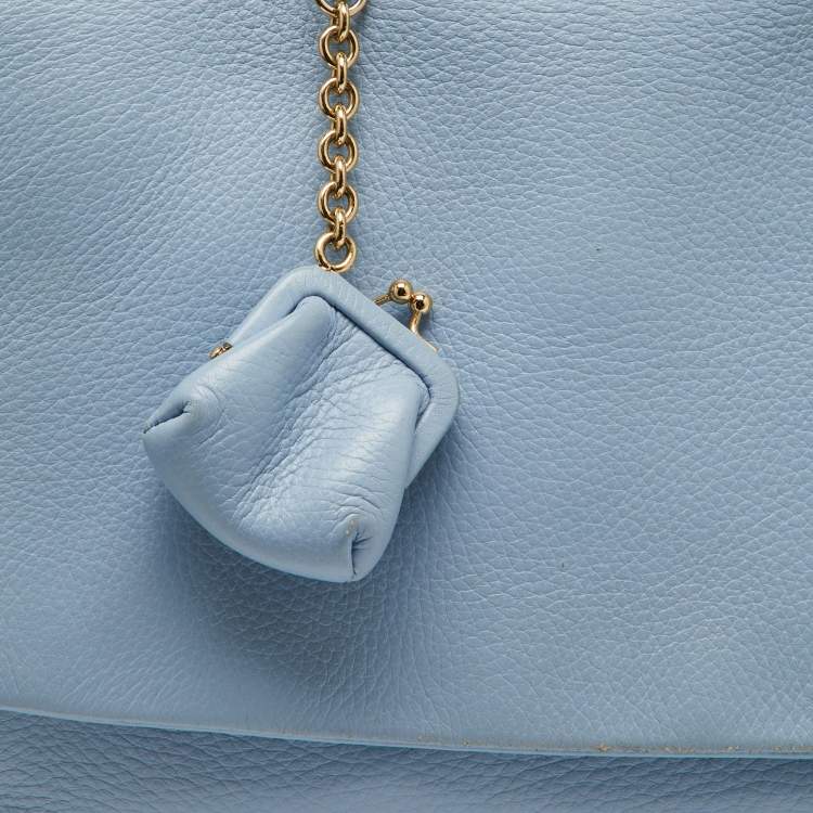 Pre Owned Dolce & Gabbana Blue Leather Miss Sicily Top Handle Bag