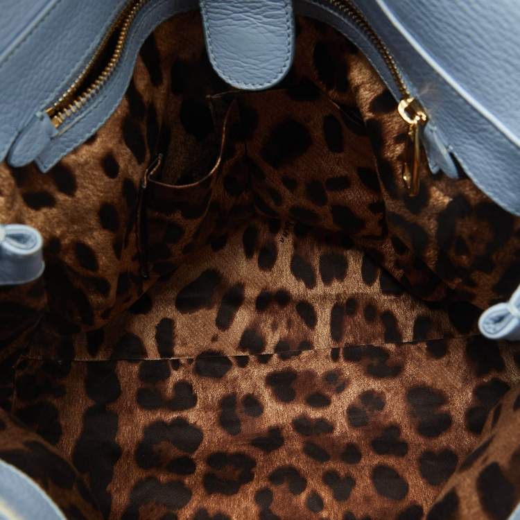 Pre Owned Dolce & Gabbana Blue Leather Miss Sicily Top Handle Bag