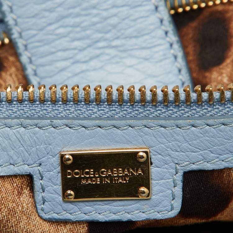 Pre Owned Dolce & Gabbana Blue Leather Miss Sicily Top Handle Bag