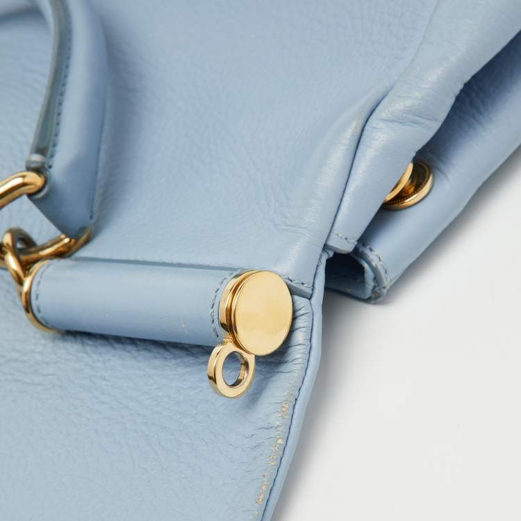 Pre Owned Dolce & Gabbana Blue Leather Miss Sicily Top Handle Bag