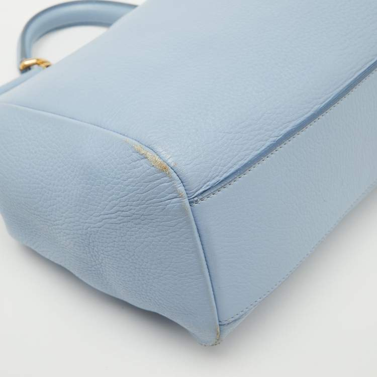 Pre Owned Dolce & Gabbana Blue Leather Miss Sicily Top Handle Bag