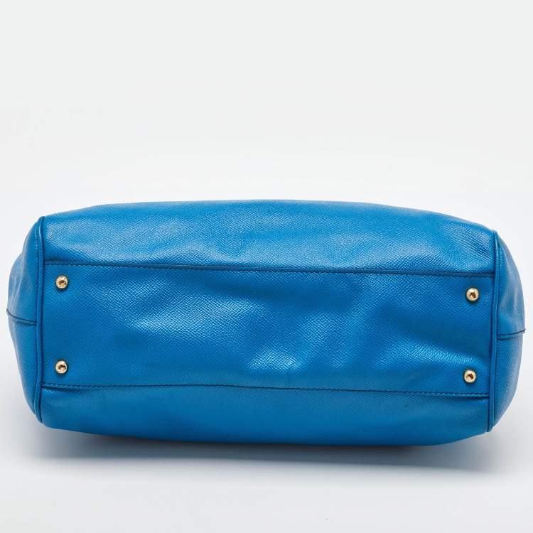 Pre Owned Dolce & Gabbana Blue Leather Miss Sicily Top Handle Bag