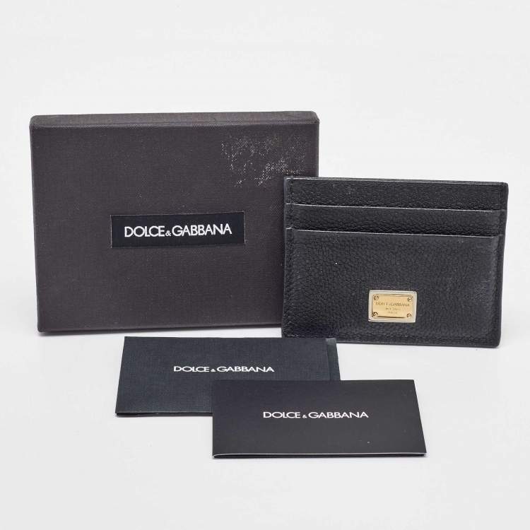 Pre Owned Dolce & Gabbana Black Leather Card Case