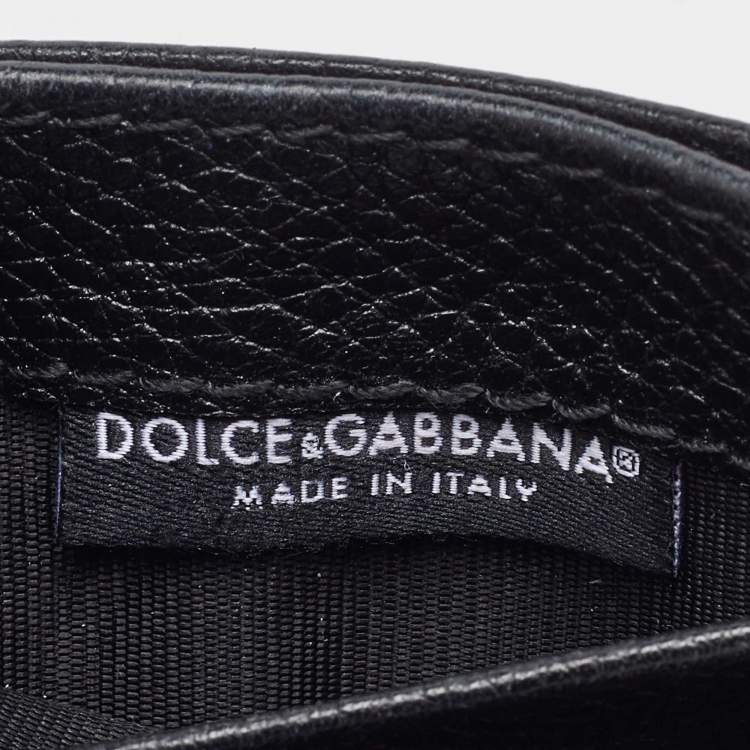 Pre Owned Dolce & Gabbana Black Leather Card Case