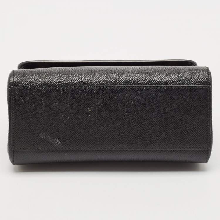 Pre Owned Dolce & Gabbana Black Leather Medium Miss Sicily Top Handle Bag