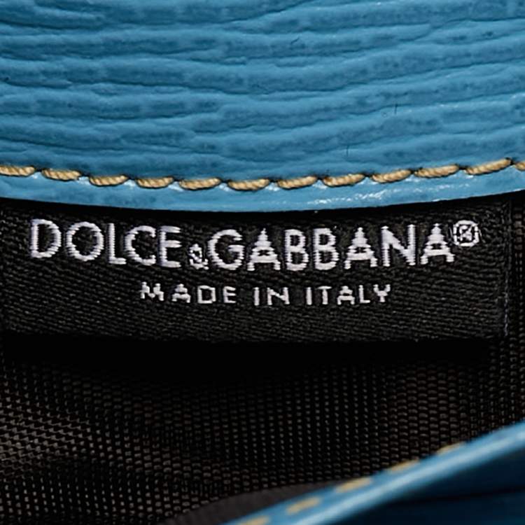 Pre Owned Dolce & Gabbana Multicolor Lizard Embossed Leather Miss Sicily Von Wallet on Chain