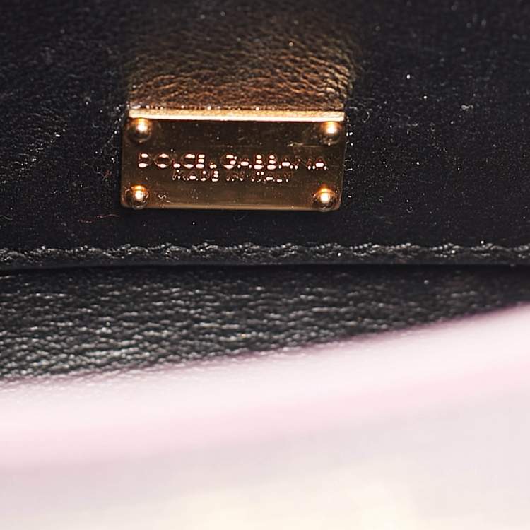 Pre Owned Dolce & Gabbana Pink Lizard Embossed Leather Mini Lucia Crossbody Bag