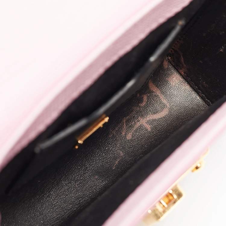Pre Owned Dolce & Gabbana Pink Lizard Embossed Leather Mini Lucia Crossbody Bag