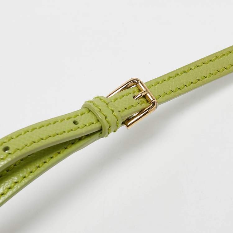 Pre Owned Dolce & Gabbana Lime Green Leather Medium Miss Sicily Top Handle Bag