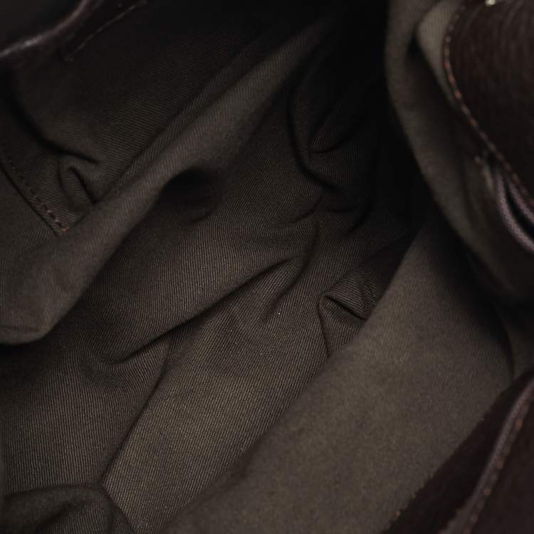 Pre Owned Dolce & Gabbana Choco Brown Alcantara Miss Loop Hobo