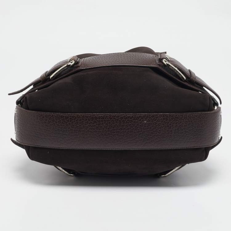 Pre Owned Dolce & Gabbana Choco Brown Alcantara Miss Loop Hobo