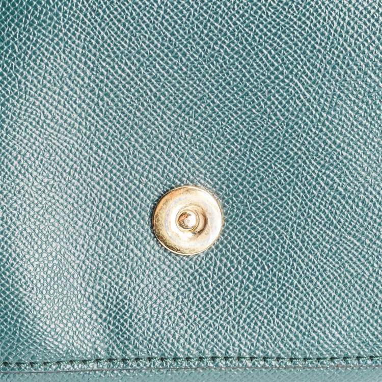 Pre Owned Dolce & Gabbana Green Leather Large Miss Sicily Top Handle Bag