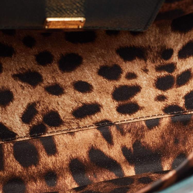 Pre Owned Dolce & Gabbana Green Leather Large Miss Sicily Top Handle Bag