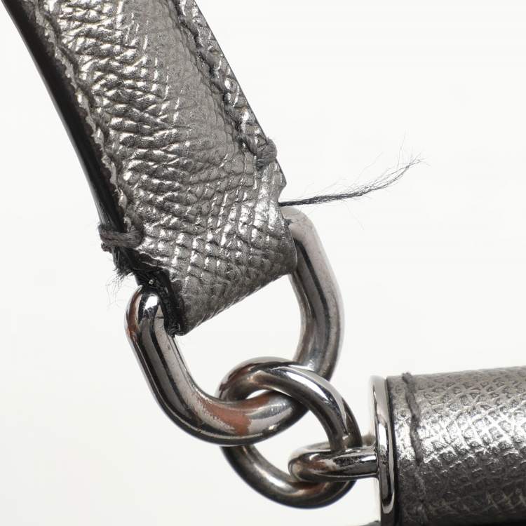 Pre Owned Dolce & Gabbana Silver Leather Medium Miss Sicily Top Handle Bag