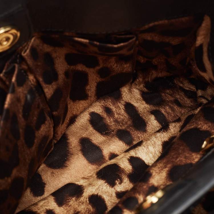 Pre Owned Dolce & Gabbana Cream/Light Beige Python Miss Sicily Shopper Bag